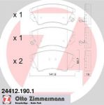 ZIMMERMANN КОЛОДКИ ТОРМ OPEL INSIGNA 1.6-2.8 F 08/10->> (244121901)