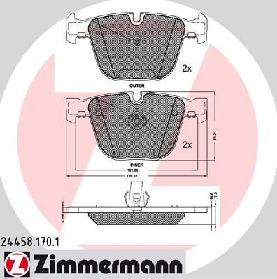 ZIMMERMANN Колодки торм.зад. (24458.170.1)