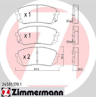 ZIMMERMANN Колодки торм.пер. (24501.170.1)