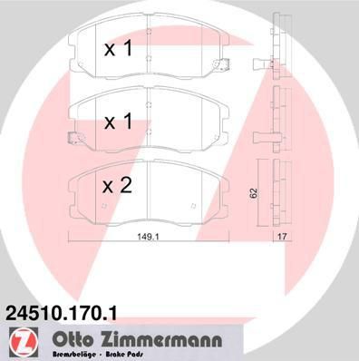 ZIMMERMANN Колодки торм.пер. (24510.170.1)