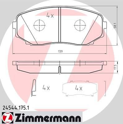 ZIMMERMANN Колодки торм.пер. (24544.175.1)