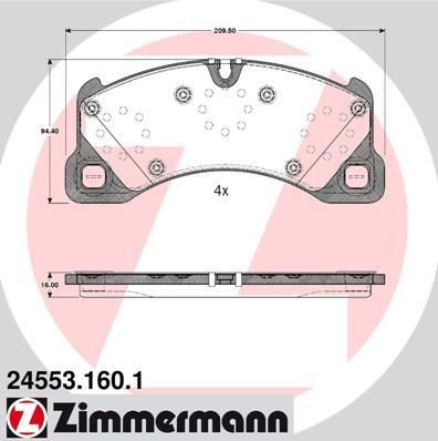 Zimmermann 24553.160.1 комплект тормозных колодок, дисковый тормоз на VW TOUAREG (7P5)