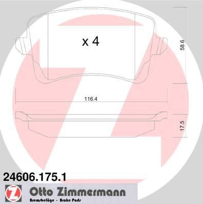 ZIMMERMANN Колодки торм.зад. (24606.175.1)