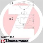 ZIMMERMANN КОМПЛЕКТ ТОРМОЗНЫХ КОЛОДОК, ДИСКОВЫЙ ТОРМОЗ (24697.190.1)