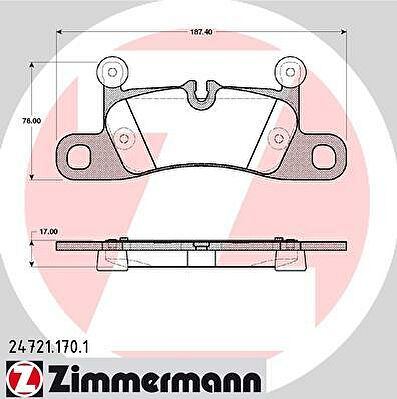 Zimmermann 24721.170.1 комплект тормозных колодок, дисковый тормоз на VW TOUAREG (7P5)