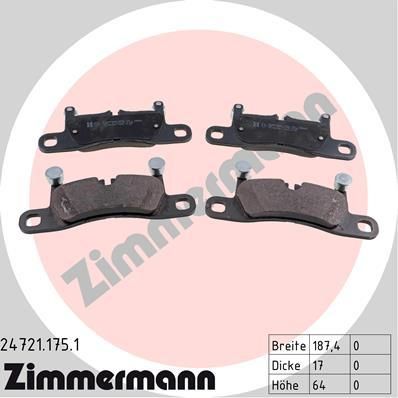 Zimmermann 24721.175.1 комплект тормозных колодок, дисковый тормоз на PORSCHE CAYENNE (92A)