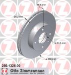Zimmermann 250.1326.00 тормозной диск на FORD SIERRA (GBG, GB4)