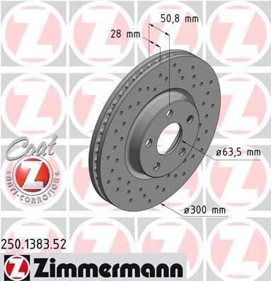 Zimmermann 250.1383.52 тормозной диск на FORD GALAXY