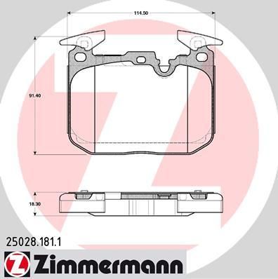 ZIMMERMANN Колодки тормозные дисковые 3 (F30, F35, F80) 325 d 10.2011 - (250281811)