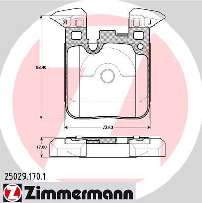 ZIMMERMANN Тормозные колодки (250291701)