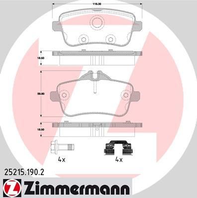 Zimmermann 25215.190.2 комплект тормозных колодок, дисковый тормоз на MERCEDES-BENZ GLE (W166)