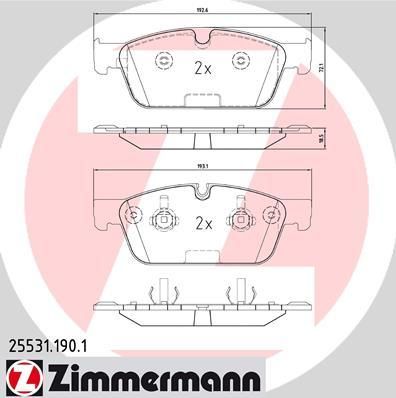 Zimmermann 25531.190.1 комплект тормозных колодок, дисковый тормоз на MERCEDES-BENZ GLE (W166)