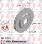 ZIMMERMANN ДИСК ТОРМ BS HONDA Coat Z beschichtet (280317520)