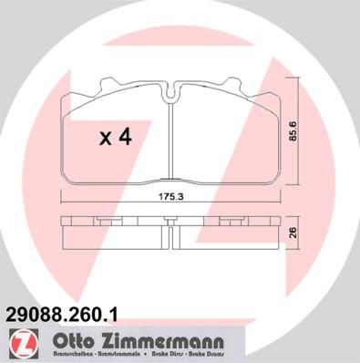 Zimmermann 29088.260.1 комплект тормозных колодок, дисковый тормоз на MAN L 2000