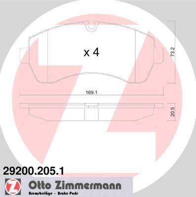 Zimmermann 29200.205.1 комплект тормозных колодок, дисковый тормоз на VW CRAFTER 30-50 фургон (2E_)