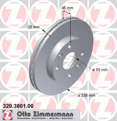 Zimmermann 320.3801.00 тормозной диск на KIA RIO универсал (DC)