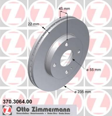 Zimmermann 370.3064.00 тормозной диск на MAZDA 323 C IV (BG)