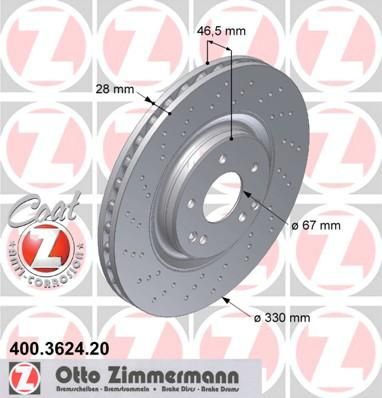 ZIMMERMANN ДИСК ТОРМ MER W 203 KOMPRESSOR 330*28 F (400362420)