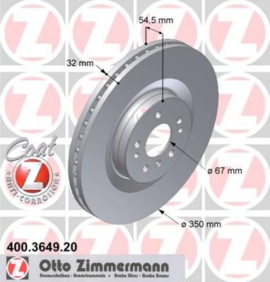 ZIMMERMANN ДИСК ТОРМ MER M-CLASS W164 R-CLASS W251 05/07->> (400364920)