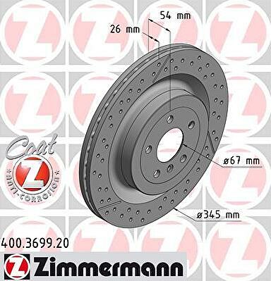Zimmermann 400.3699.20 тормозной диск на MERCEDES-BENZ GL-CLASS (X166)