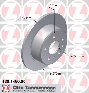 Zimmermann 430.1460.00 тормозной диск на OPEL OMEGA A (16_, 17_, 19_)