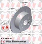Zimmermann 430.1474.20 тормозной диск на OPEL VECTRA B универсал (31_)