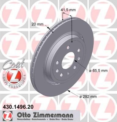 ZIMMERMANN ДИСК ТОРМ OPL VECTRA C 292*20 R (430.1496.20)