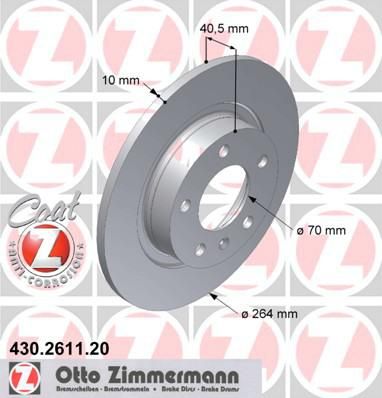 Zimmermann 430.2611.20 тормозной диск на OPEL CORSA E Van