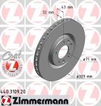 ZIMMERMANN Диск тормозной PEUGEOT 607 3.0 V6 24V 00- ПЕР ВЕНТ 309X32 C (440.3109.20)