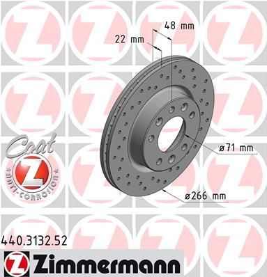 Zimmermann 440.3132.52 тормозной диск на PEUGEOT 308 SW II