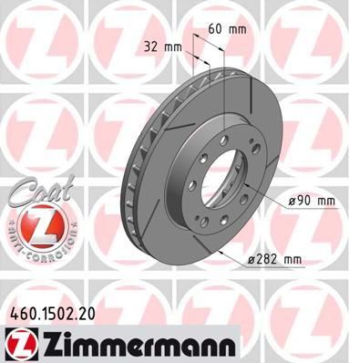 Zimmermann 460.1502.20 тормозной диск на PORSCHE 928