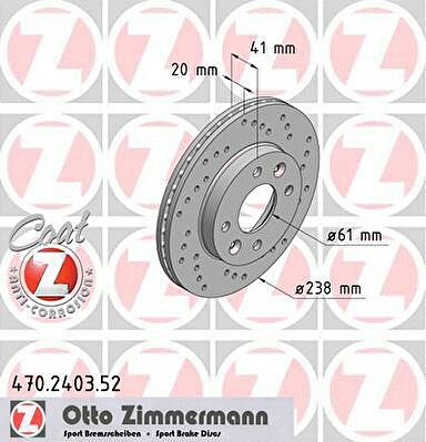 Zimmermann 470.2403.52 тормозной диск на RENAULT CLIO II (BB0/1/2_, CB0/1/2_)