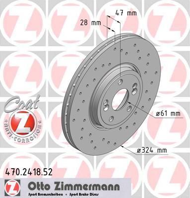 Zimmermann 470.2418.52 тормозной диск на RENAULT ESPACE IV (JK0/1_)