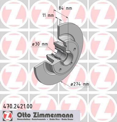 Zimmermann 470.2421.00 тормозной диск на RENAULT LAGUNA II (BG0/1_)