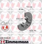 Zimmermann 600.3220.20 тормозной диск на VW GOLF III (1H1)