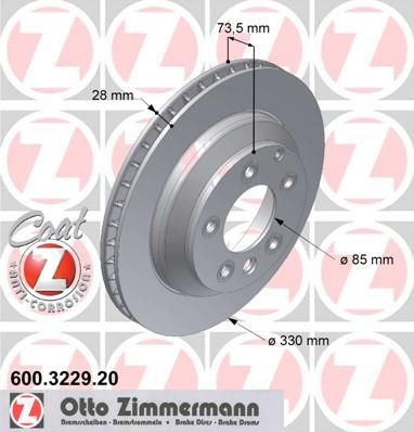 Zimmermann 600.3229.20 тормозной диск на VW TOUAREG (7P5)