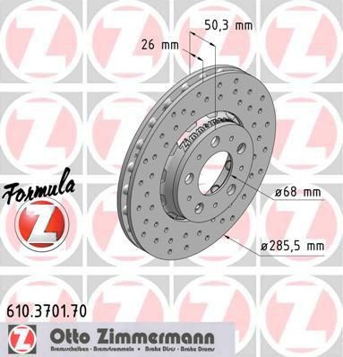 Zimmermann 610.3701.70 тормозной диск на VOLVO XC70 CROSS COUNTRY