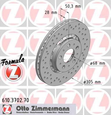 Zimmermann 610.3702.70 тормозной диск на VOLVO XC70 CROSS COUNTRY