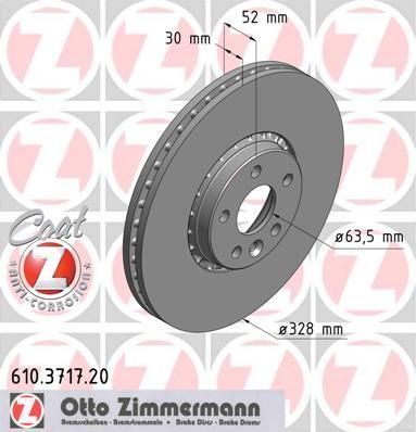 Zimmermann 610.3717.20 тормозной диск на VOLVO XC60