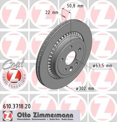 Zimmermann 610.3718.20 тормозной диск на VOLVO XC60