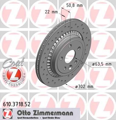 Zimmermann 610.3718.52 тормозной диск на VOLVO XC60