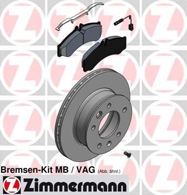 Zimmermann 640.4302.00 комплект тормозов, дисковый тормозной механизм на VW LT 28-46 II фургон (2DA, 2DD, 2DH)