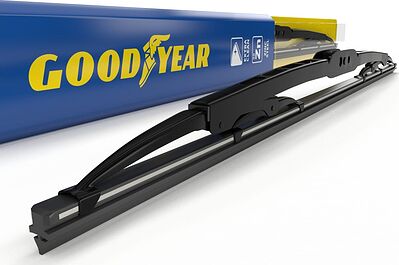 Каркасная щетка стеклоочистителя Goodyear FRAME 17/43 cm всесезонная, 3 переходника