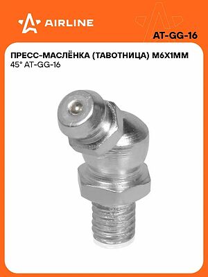 AIRLINE AT-GG-16 пресс-маслёнка (тавотница) М6×1 мм, угловая 45°