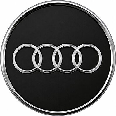 Колпачок диска литого Audi (чёрный/хром)