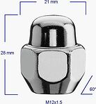 Bimecc DKIA01-OE Гайка CH21 12X1.5X28 Закр.Цинк+Хр.Колп. Bimecc DKIA01-OE Гайка CH21 12X1.5X28 Закр.Цинк+Хр.Колп.