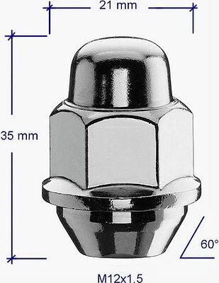 Bimecc DKIA02-OE Гайка CH21 12X1.5X35 Закр.Цинк+Хр.Колп.