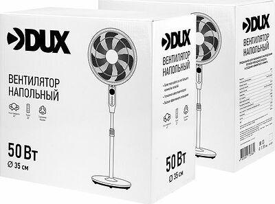 DUX 60-0221 Вентилятор напольный белый, 7 лопастей, д/у управление, 50Вт DUX