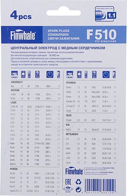 Finwhale Свечи FINWHALE (F 510) ВАЗ 08-010инж. (4шт.) (F510)