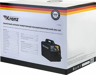 Kranz 11-0926 Сварочный аппарат инверторный полуавтоматический MIG-160 KRANZ